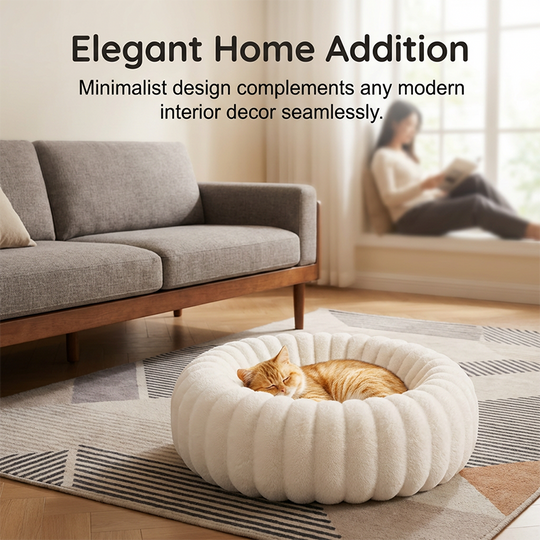 🎉 2026 Sale — Over 52,000 Sold! 🐾 Ultra-Soft Round Calming Cat & Dog Bed – Raised Rim Design 🛌