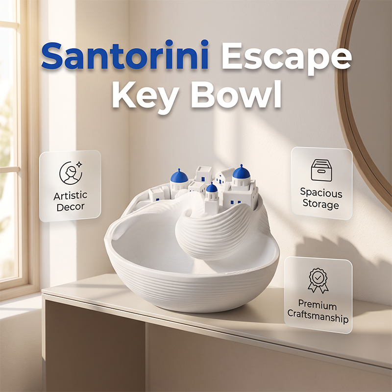 🎁Limited-Time 50% Off🌊Blue and White Greek Marine-Themed Ceramic Key Tray – Home Decor