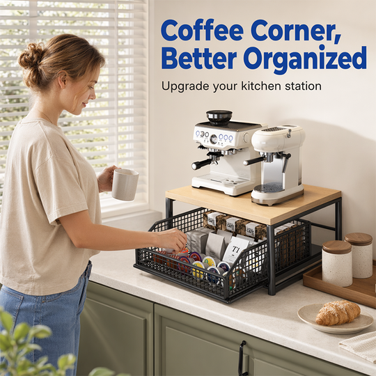 💥 50% OFF NOW! 🍳 2-Tier Microwave Stand with Slide-Out Drawer – Heavy-Duty, Space-Saving & Sturdy – Perfect for Kitchen, Office & Dorm Worktops 🏠✨