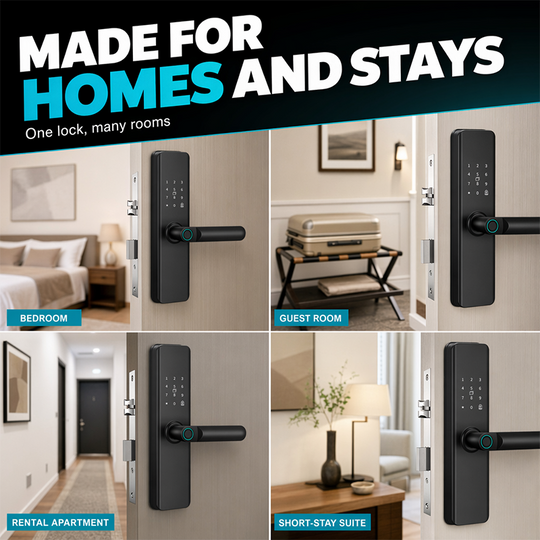 ⏳🔥LIMITED-TIME 50% OFF! ⏰Smart Fingerprint Door Lock for Indoor Wooden Doors No Drilling Needed