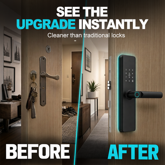 ⏳🔥LIMITED-TIME 50% OFF! ⏰Smart Fingerprint Door Lock for Indoor Wooden Doors No Drilling Needed