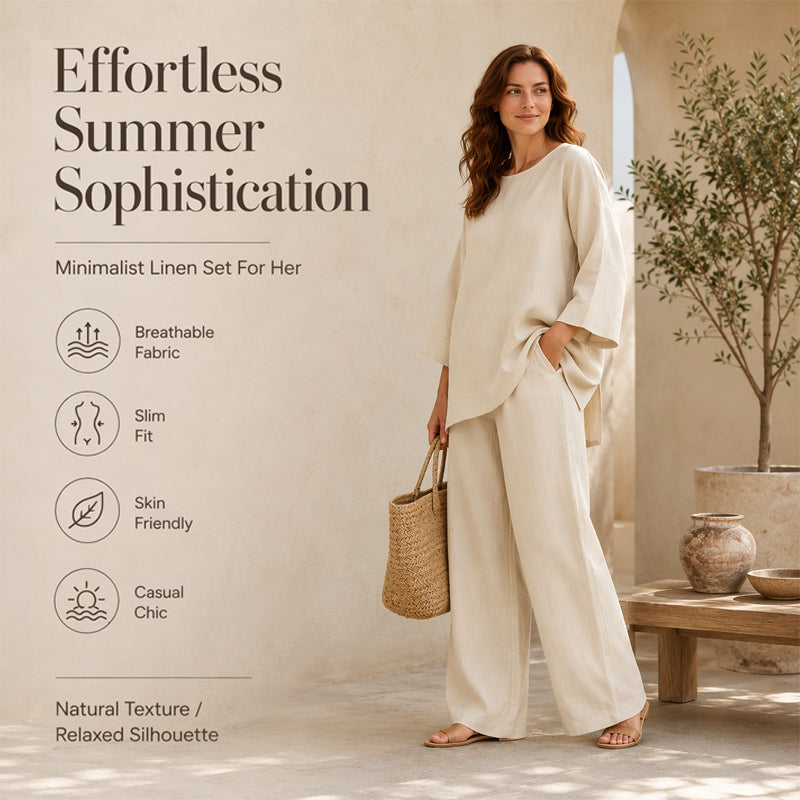 🍂 New Arrival ✨ Women’s Linen-Blend 2-Piece Set – Effortless Autumn Style & Everyday Comfort