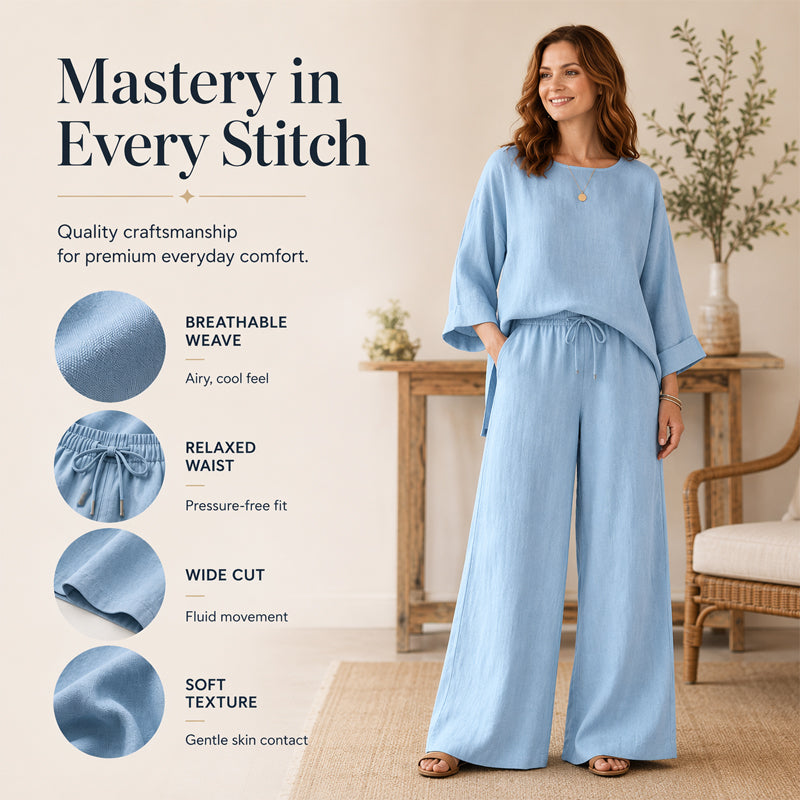 🍂 New Arrival ✨ Women’s Linen-Blend 2-Piece Set – Effortless Autumn Style & Everyday Comfort