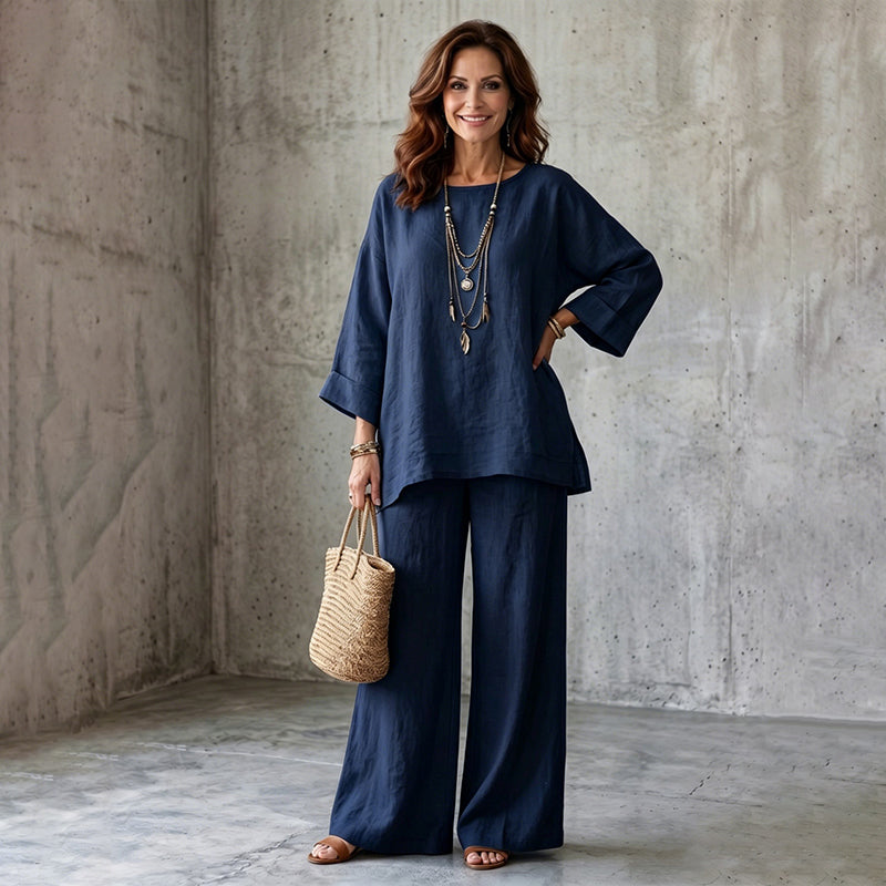 🍂 New Arrival ✨ Women’s Linen-Blend 2-Piece Set – Effortless Autumn Style & Everyday Comfort