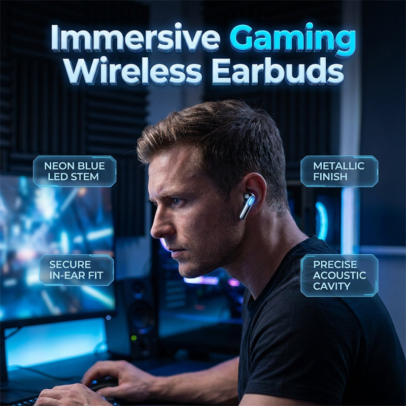Gaming Wireless Earbuds with RGB Lighting