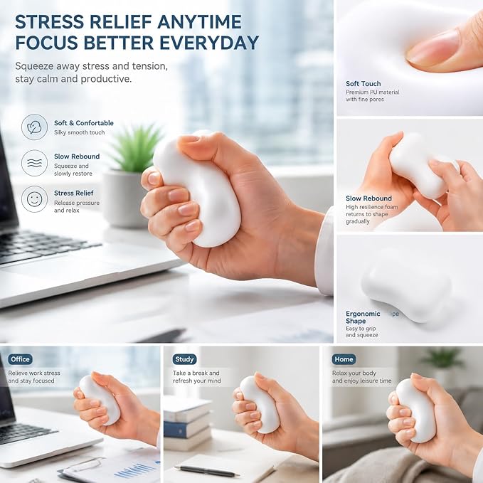 🎁2026 New Arrivals 50% OFF💥Crunchy Squishy, Bead Squishy, Sensory Fidget Tools for Relax Relief, Office Desk and Family Focus Enhancement, Handheld Squishy with Beads, 6x6x6 cm Relax Ball Set