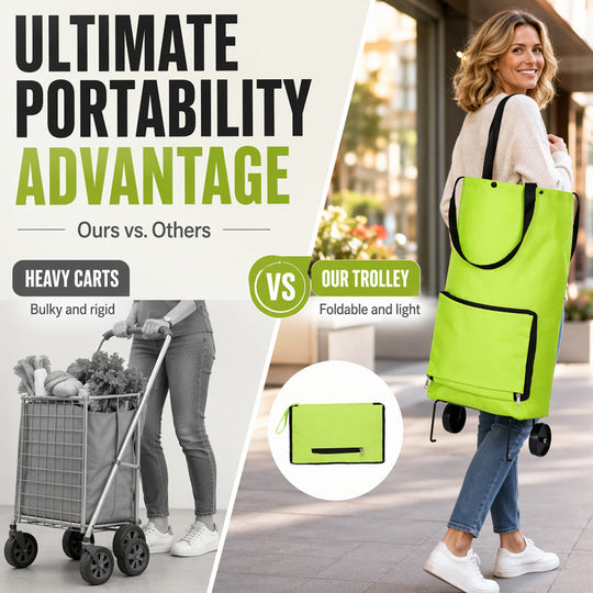 📢📢Limited-Time 40% Off！⏰️Foldable Shopping Trolley Bag