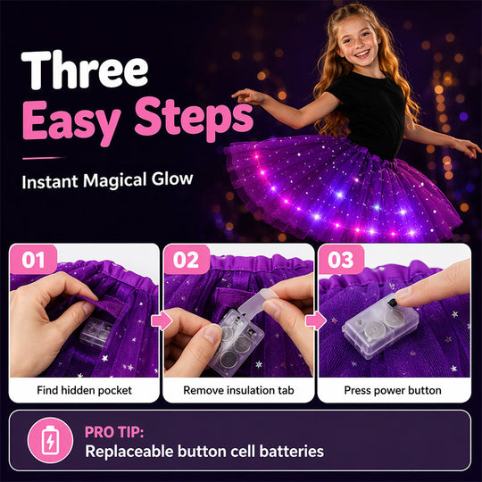 🎁LED Light Up Sequin Tutu Skirt Star Mesh Princess Skirt for Girls and Adults1
