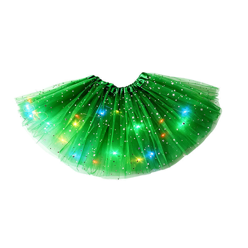 🎁LED Light Up Sequin Tutu Skirt Star Mesh Princess Skirt for Girls and Adults1