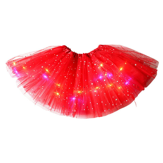 🎁LED Light Up Sequin Tutu Skirt Star Mesh Princess Skirt for Girls and Adults1