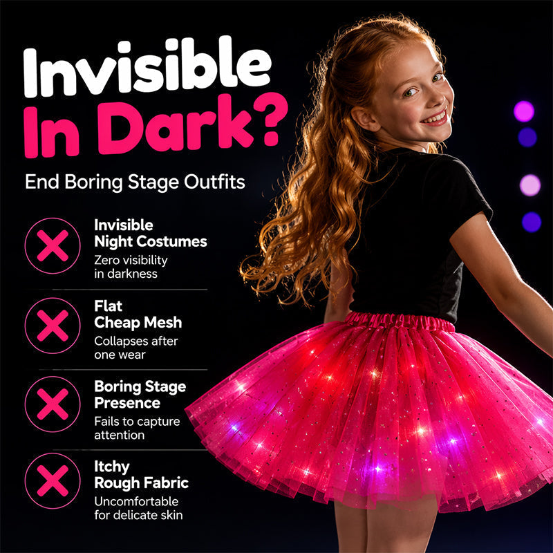 🎁LED Light Up Sequin Tutu Skirt Star Mesh Princess Skirt for Girls and Adults1