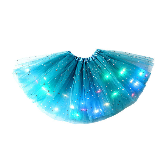 🎁LED Light Up Sequin Tutu Skirt Star Mesh Princess Skirt for Girls and Adults1
