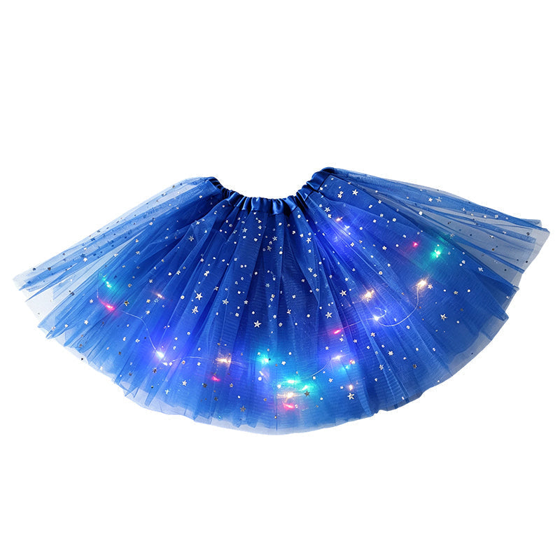 🎁LED Light Up Sequin Tutu Skirt Star Mesh Princess Skirt for Girls and Adults1