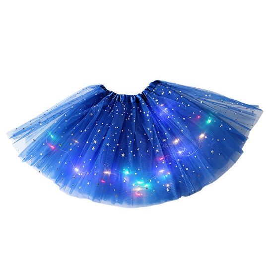 🎁LED Light Up Sequin Tutu Skirt Star Mesh Princess Skirt for Girls and Adults1