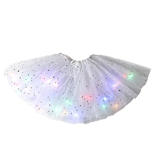 🎁LED Light Up Sequin Tutu Skirt Star Mesh Princess Skirt for Girls and Adults1