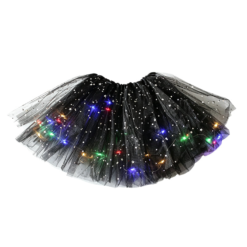 🎁LED Light Up Sequin Tutu Skirt Star Mesh Princess Skirt for Girls and Adults1
