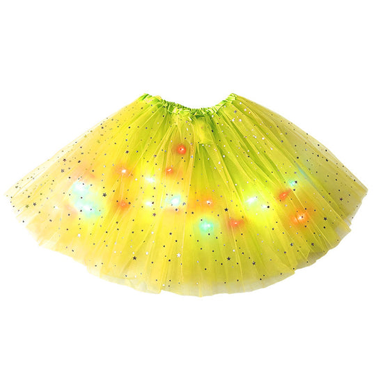 🎁LED Light Up Sequin Tutu Skirt Star Mesh Princess Skirt for Girls and Adults1