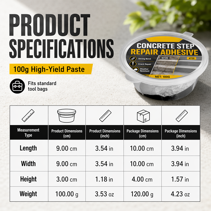 🥳2026 HOT SALE🥳💞50K+ SOLD!🔧🏠 30% OFF! Concrete Step Repair Adhesive – Permanently bonds cracked stairs & walkways. Weatherproof – resists heat, ice & rain. Walk safely again! 🛡️✨