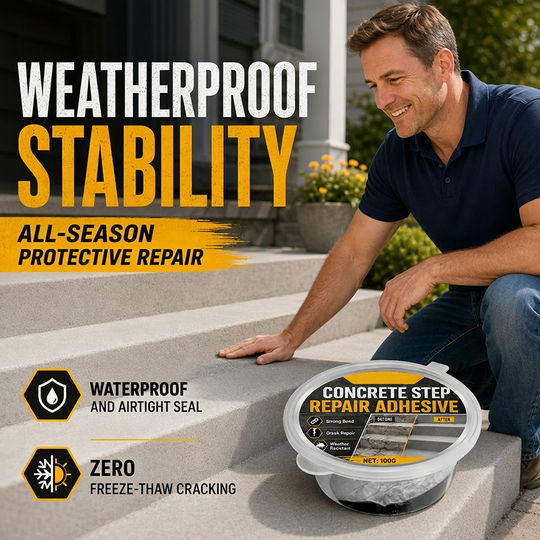 🥳2026 HOT SALE🥳💞50K+ SOLD!🔧🏠 30% OFF! Concrete Step Repair Adhesive – Permanently bonds cracked stairs & walkways. Weatherproof – resists heat, ice & rain. Walk safely again! 🛡️✨
