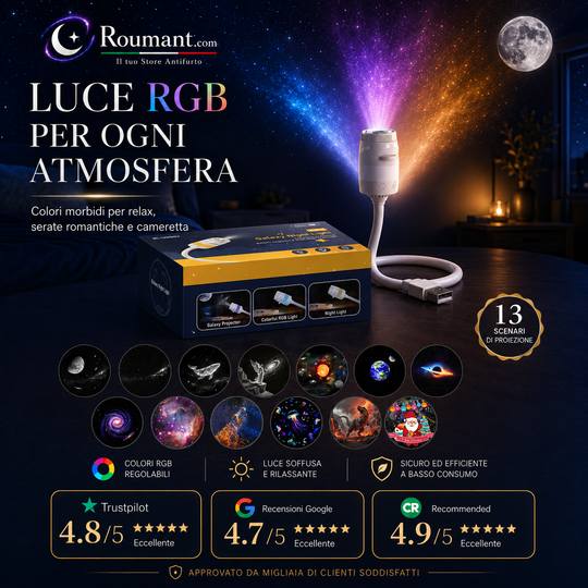 🌌 50% OFF NOW! 💫 USB lamp with starry sky projection – 13 interchangeable film discs & flexible neck – perfect for the bedroom ✨