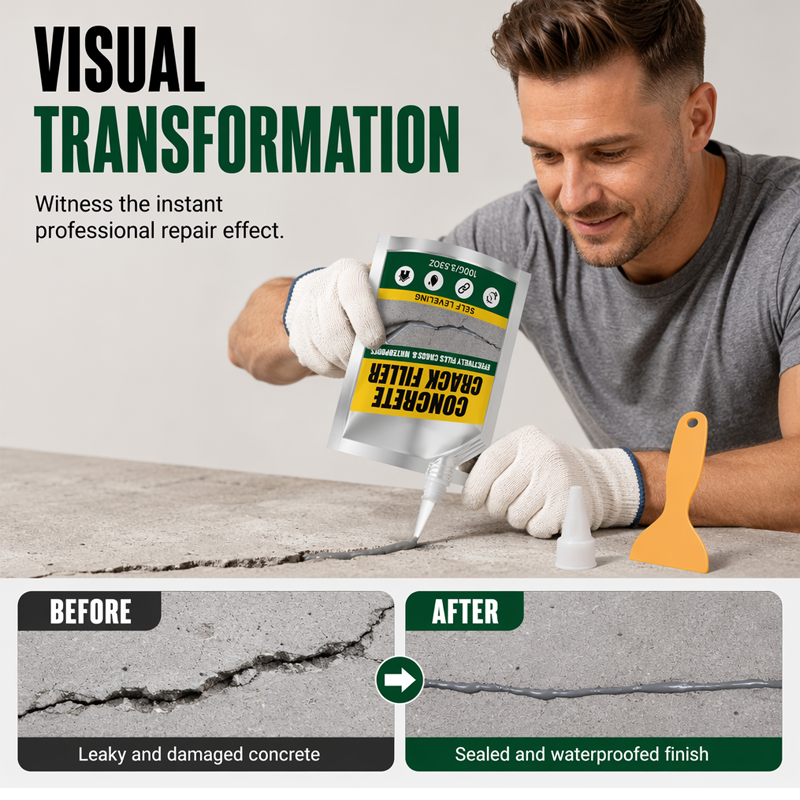 🏆 Last Day Special Price £12.99 ! 🔥Buy 2 Get 1 Free🎁Waterproof Concrete Crack Filler & Sealant
