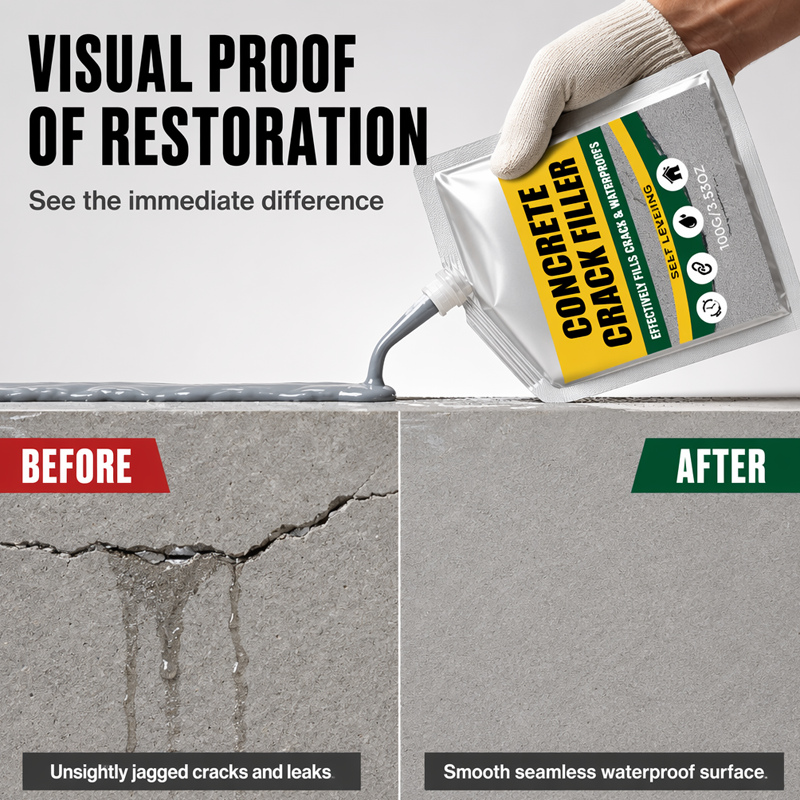 🏆 Last Day Special Price £12.99 ! 🔥Buy 2 Get 1 Free🎁Waterproof Concrete Crack Filler & Sealant