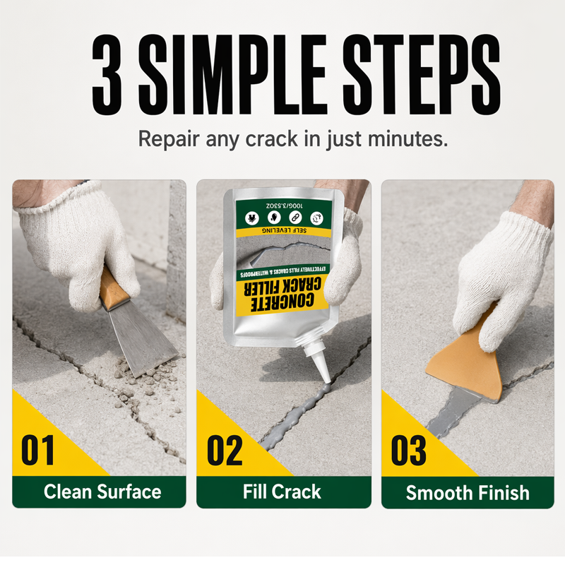 🏆 Last Day Special Price £12.99 ! 🔥Buy 2 Get 1 Free🎁Waterproof Concrete Crack Filler & Sealant