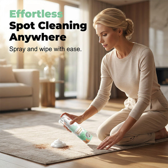 🧹🔥LIMITED TIME 50% OFF! Waterless Carpet Foam Stain Remover, No-Rinse Fabric Cleaning Foam with Free Cleaning Towel for Carpet, Sofa, Mattress, Car Upholstery