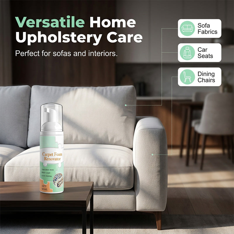 🧹🔥LIMITED TIME 50% OFF! Waterless Carpet Foam Stain Remover, No-Rinse Fabric Cleaning Foam with Free Cleaning Towel for Carpet, Sofa, Mattress, Car Upholstery