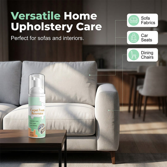 🧹🔥LIMITED TIME 50% OFF! Waterless Carpet Foam Stain Remover, No-Rinse Fabric Cleaning Foam with Free Cleaning Towel for Carpet, Sofa, Mattress, Car Upholstery