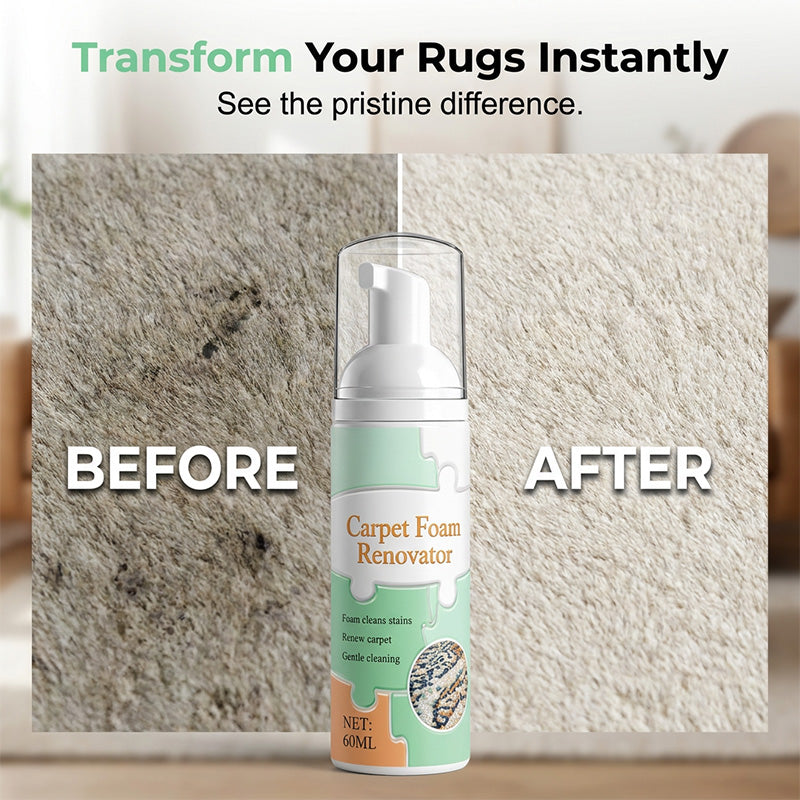 🧹🔥LIMITED TIME 50% OFF! Waterless Carpet Foam Stain Remover, No-Rinse Fabric Cleaning Foam with Free Cleaning Towel for Carpet, Sofa, Mattress, Car Upholstery