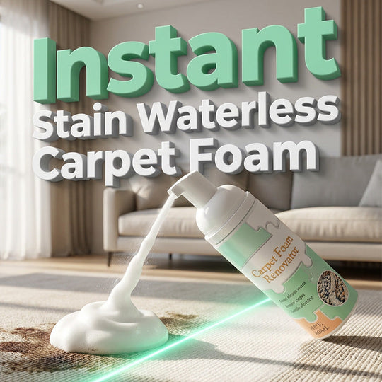 🧹🔥LIMITED TIME 50% OFF! Waterless Carpet Foam Stain Remover, No-Rinse Fabric Cleaning Foam with Free Cleaning Towel for Carpet, Sofa, Mattress, Car Upholstery