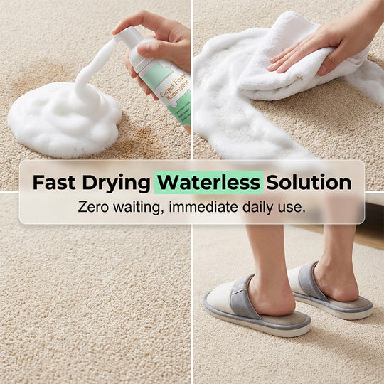 🧹🔥LIMITED TIME 50% OFF! Waterless Carpet Foam Stain Remover, No-Rinse Fabric Cleaning Foam with Free Cleaning Towel for Carpet, Sofa, Mattress, Car Upholstery