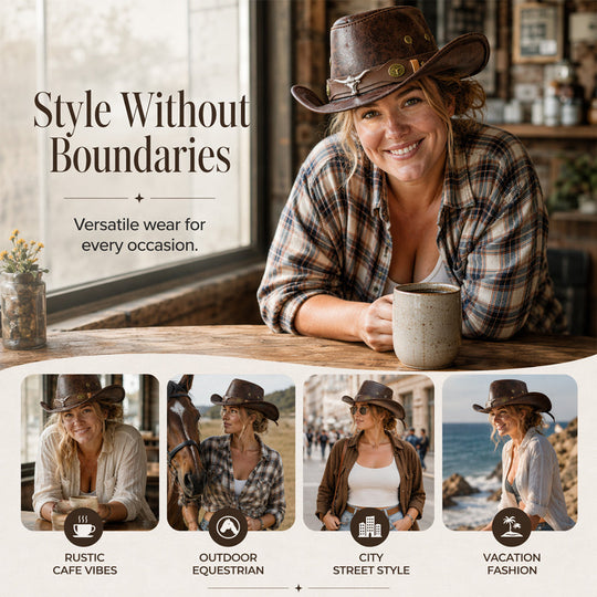 🎁 2026 New Arrivals 40% OFF 💥 Vintage Wide-Brim Cowboy Hat with Adjustable Strap – Timeless Western Style & Perfect Sun Protection 🌵✨