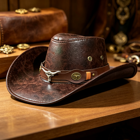 🎁 2026 New Arrivals 40% OFF 💥 Vintage Wide-Brim Cowboy Hat with Adjustable Strap – Timeless Western Style & Perfect Sun Protection 🌵✨