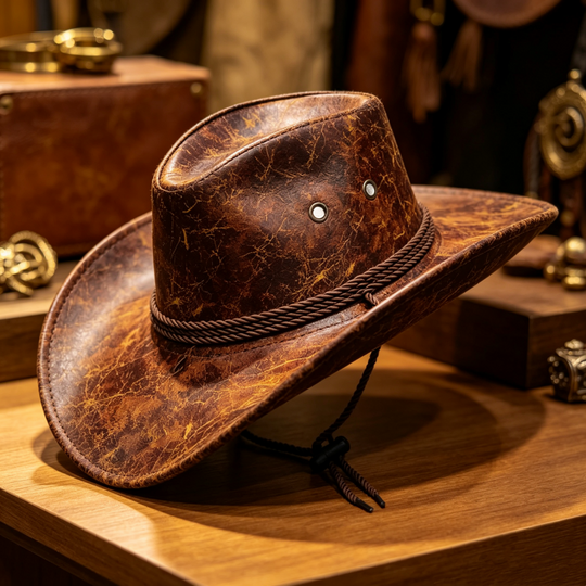🎁 2026 New Arrivals 40% OFF 💥 Vintage Wide-Brim Cowboy Hat with Adjustable Strap – Timeless Western Style & Perfect Sun Protection 🌵✨
