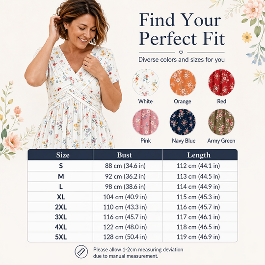 💃2026 Summer Hot Sale 70% OFF🌿⏳Women's V-Neck Floral Print Dress with Twist Waist