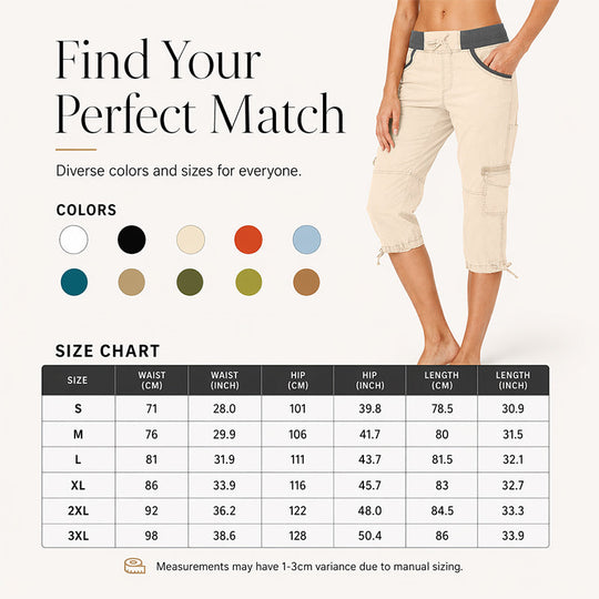 ❤️‍🔥50% OFF NOW !🌸Women's High-Waist Cargo Capri Pants with Pockets
