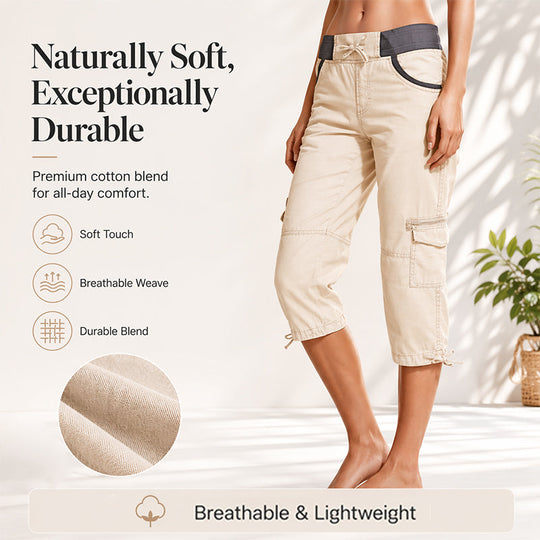 ❤️‍🔥50% OFF NOW !🌸Women's High-Waist Cargo Capri Pants with Pockets