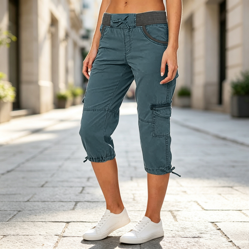 ❤️‍🔥50% OFF NOW !🌸Women's High-Waist Cargo Capri Pants with Pockets