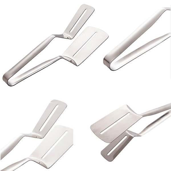 🍳50% OFF NOW ! ✨Stainless Steel Kitchen Cooking Clips – 2‑In‑1 Spatula Tongs for Flipping, Grilling & Serving Food