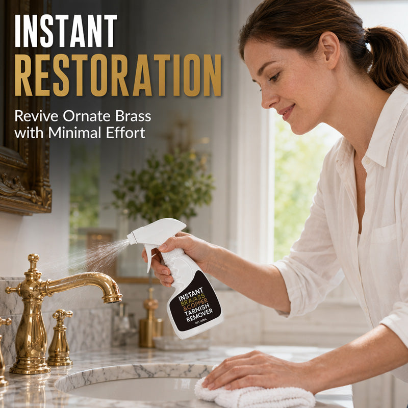 ✨50% OFF NOW ! 🧴Instant Brass Tarnish Remover Spray – Fast Shine Restoration, Protective Layer, Multi-Surface Metal Polish Cleaner