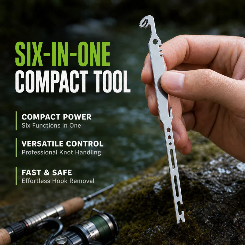 📢📢Limited Time Offer !!🎣 6-in-1 Stainless Steel Fishing Multi Tool Hook Remover and Knot Tyer