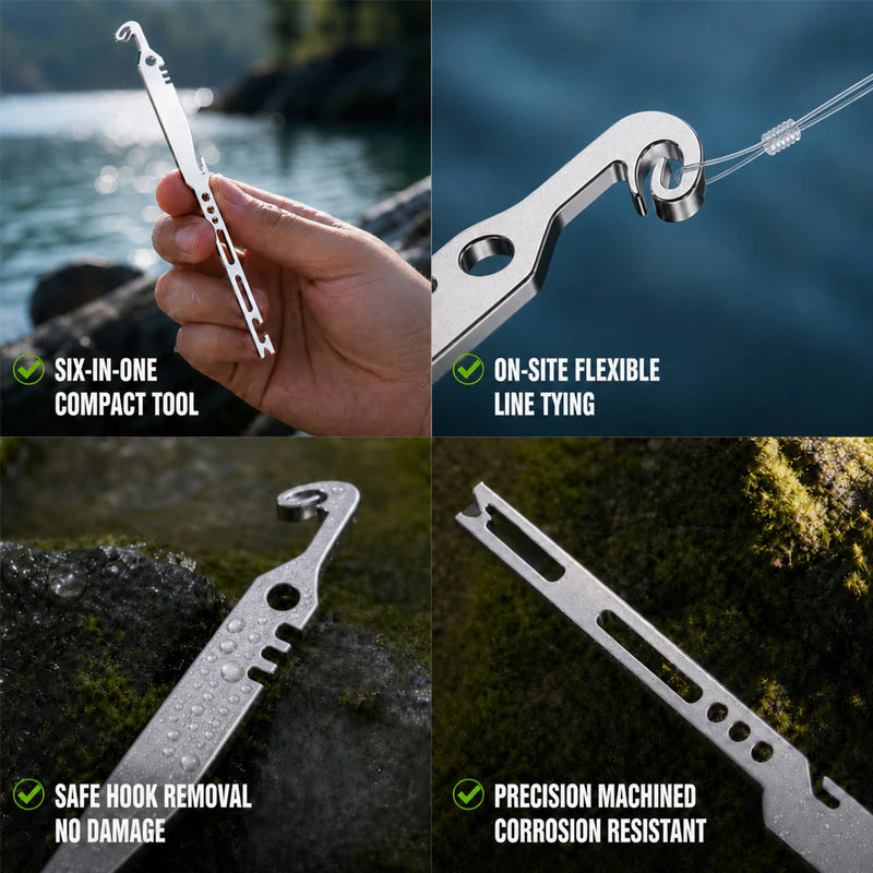 📢📢Limited Time Offer !!🎣 6-in-1 Stainless Steel Fishing Multi Tool Hook Remover and Knot Tyer