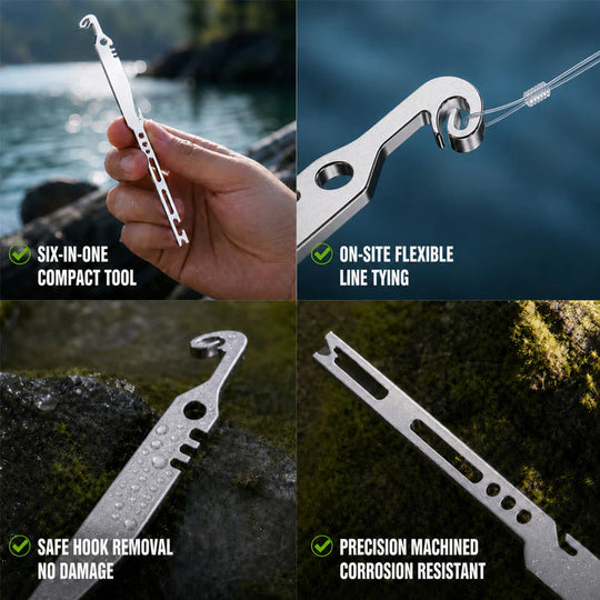 📢📢Limited Time Offer !!🎣 6-in-1 Stainless Steel Fishing Multi Tool Hook Remover and Knot Tyer