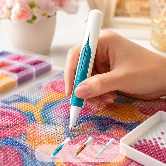 📢📢Last day: 40% off! 💎 Diamond painting pen and automatic bead dispenser tray kit