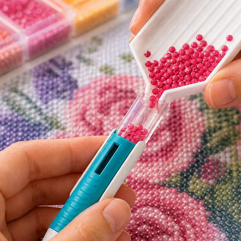 📢📢Last day: 40% off! 💎 Diamond painting pen and automatic bead dispenser tray kit