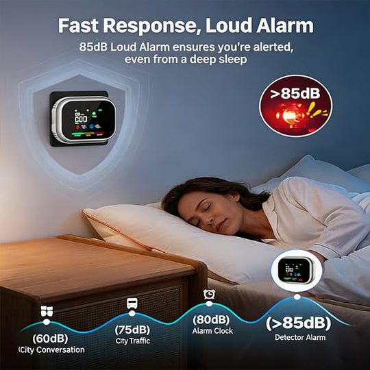 ❄️ Summer freshness – 40% OFF! 🏠 Multi-gas alarm with LCD display – CO, gas, and smoke sensor with temperature and humidity monitoring and battery backup.