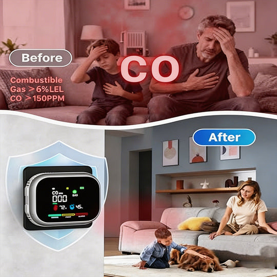 ❄️ Summer freshness – 40% OFF! 🏠 Multi-gas alarm with LCD display – CO, gas, and smoke sensor with temperature and humidity monitoring and battery backup.