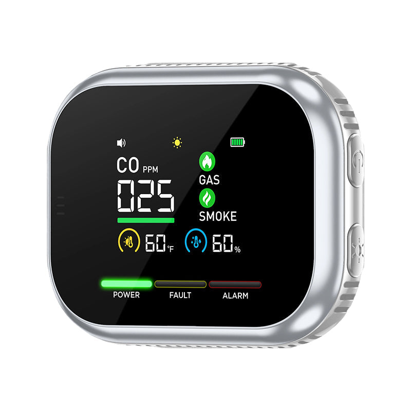 ❄️ Summer freshness – 40% OFF! 🏠 Multi-gas alarm with LCD display – CO, gas, and smoke sensor with temperature and humidity monitoring and battery backup.